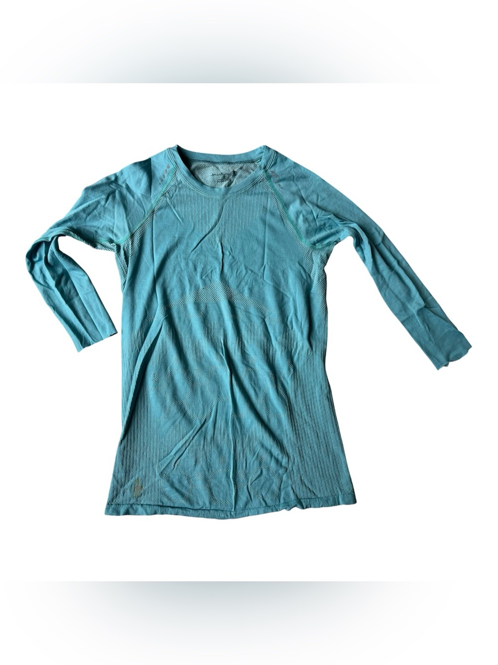 SMARTWOOL BLUE BASIC THERMAL LAYER WOMENS SMALL 3/4 SLEEVE